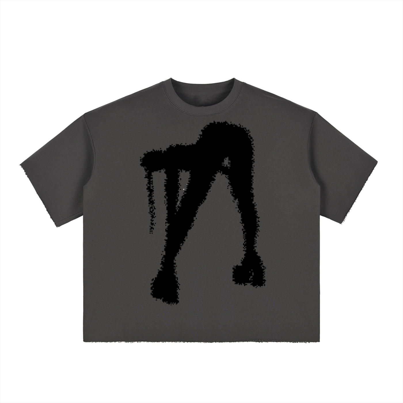 Boxy Raw-Edge Tee - Human Shape