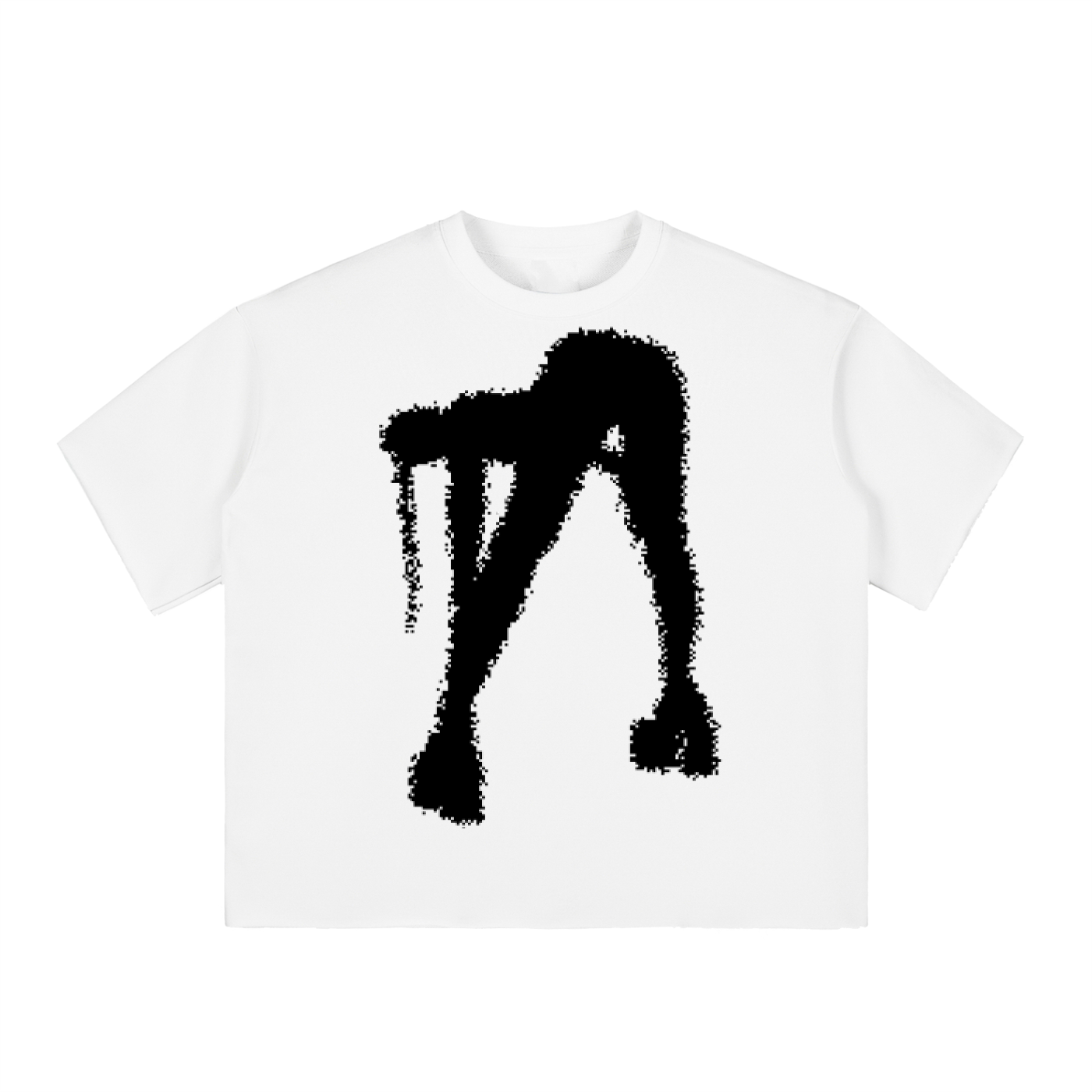 Boxy Raw-Edge Tee - Human Shape