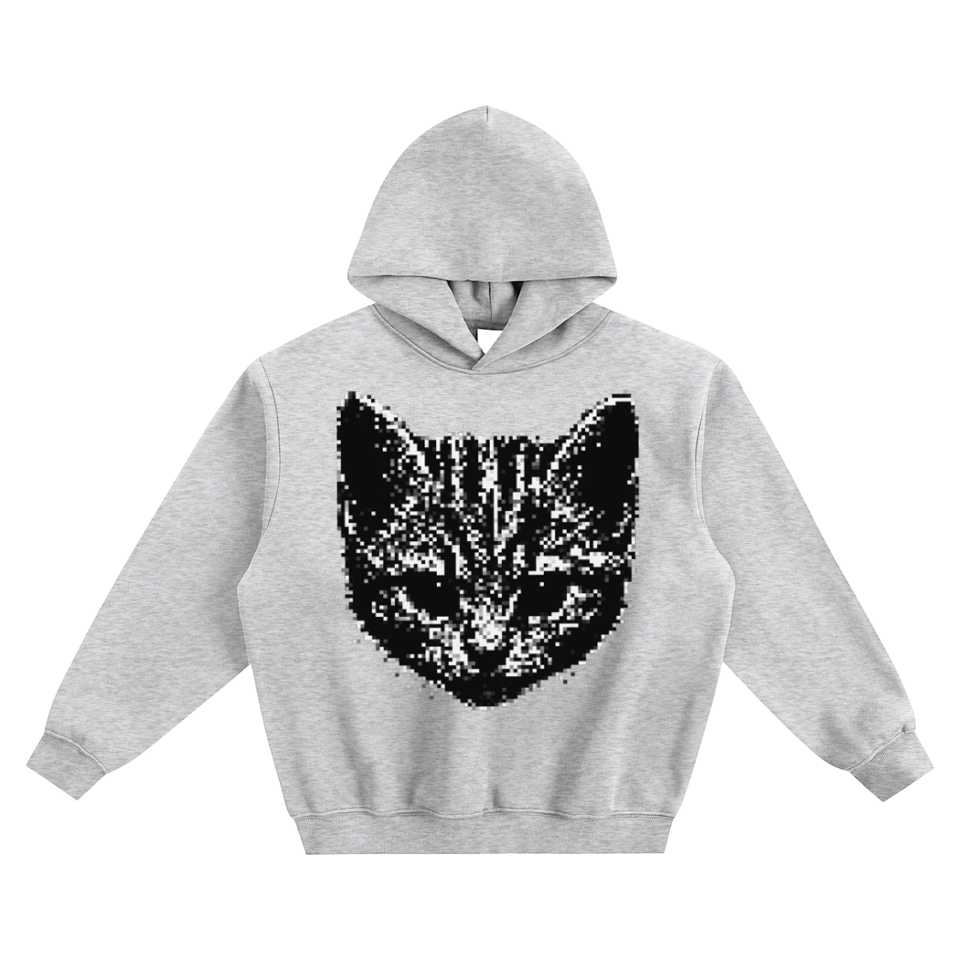 Fleeced Boxy Hoodie - Shadow Kitten