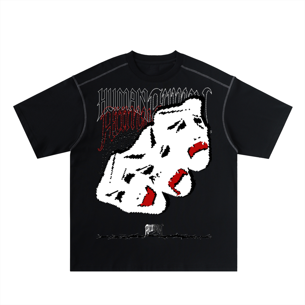 Oversized Contrast Tee - Human Emotion