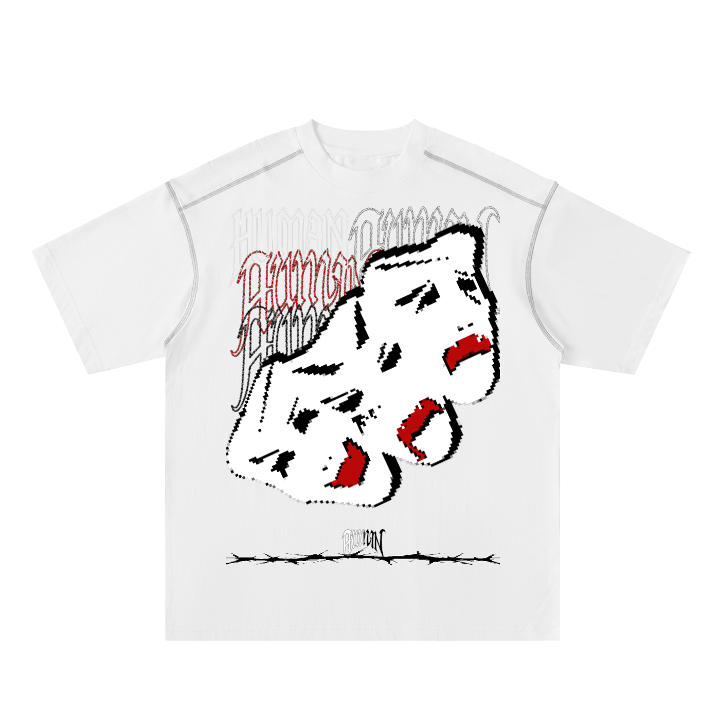 Oversized Contrast Tee - Human Emotion