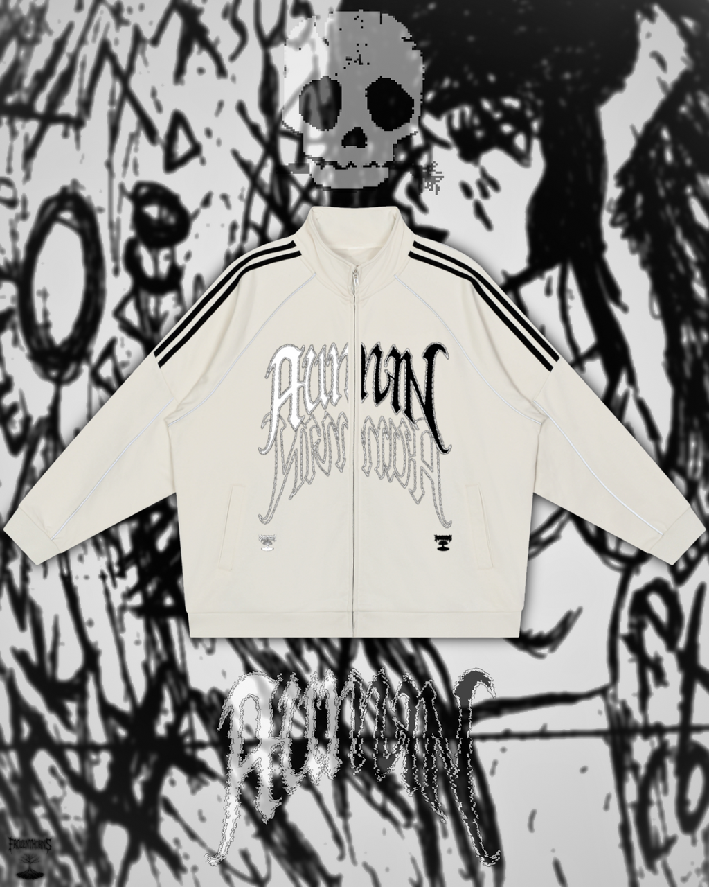 Striped Raglan Jacket - Lost Skull