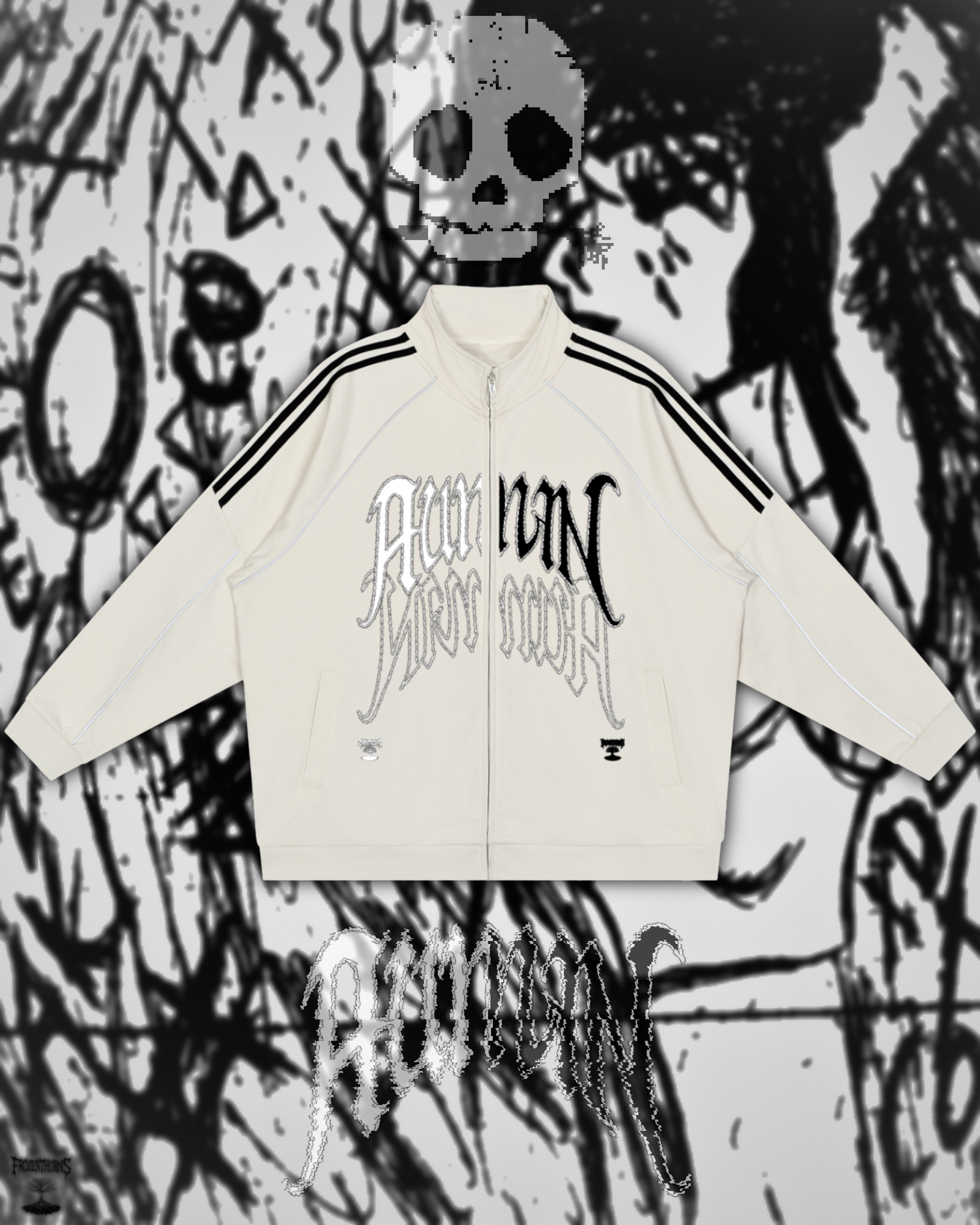 Striped Raglan Jacket - Lost Skull