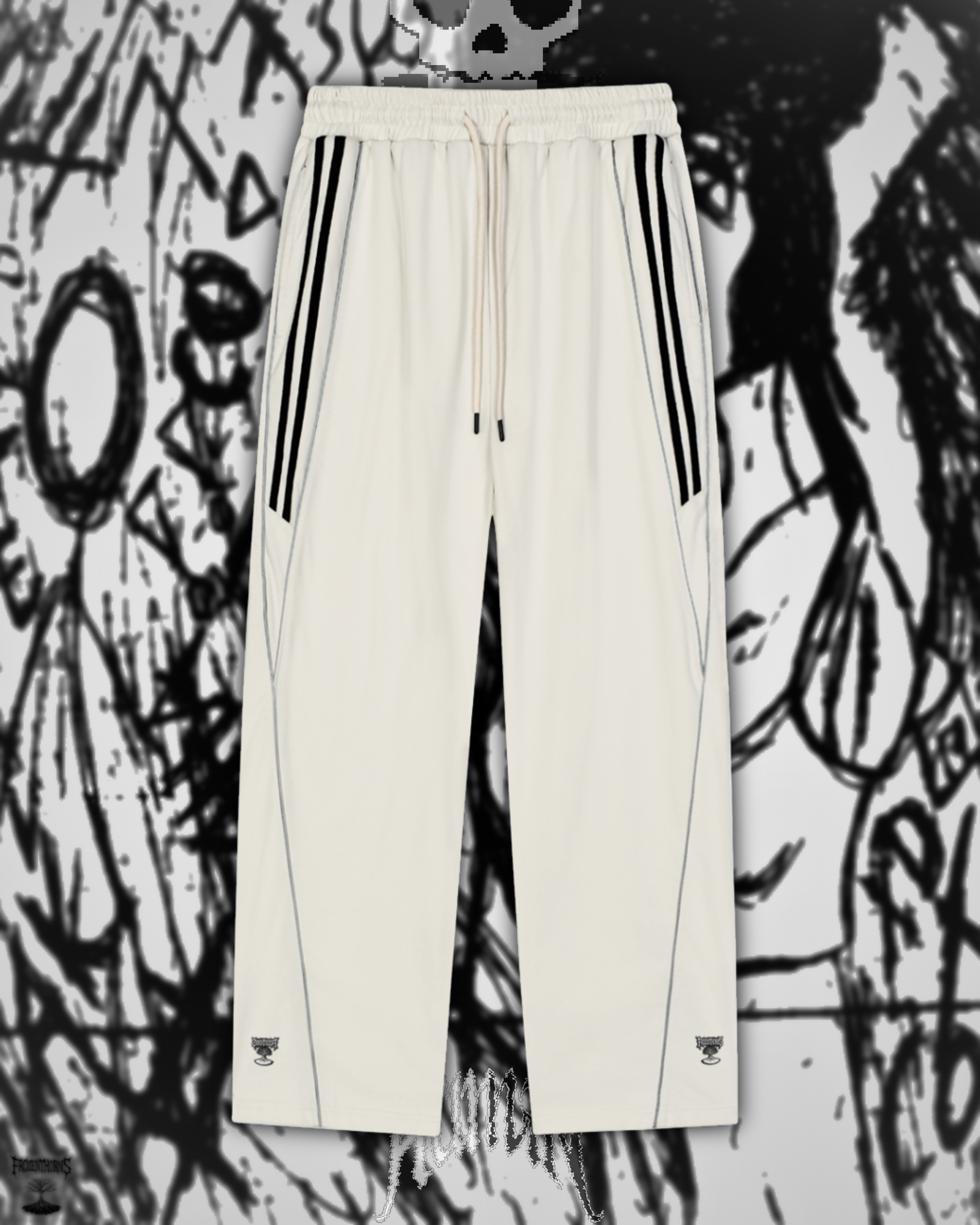 Striped Straight-Leg Sweatpants - Lost Skull