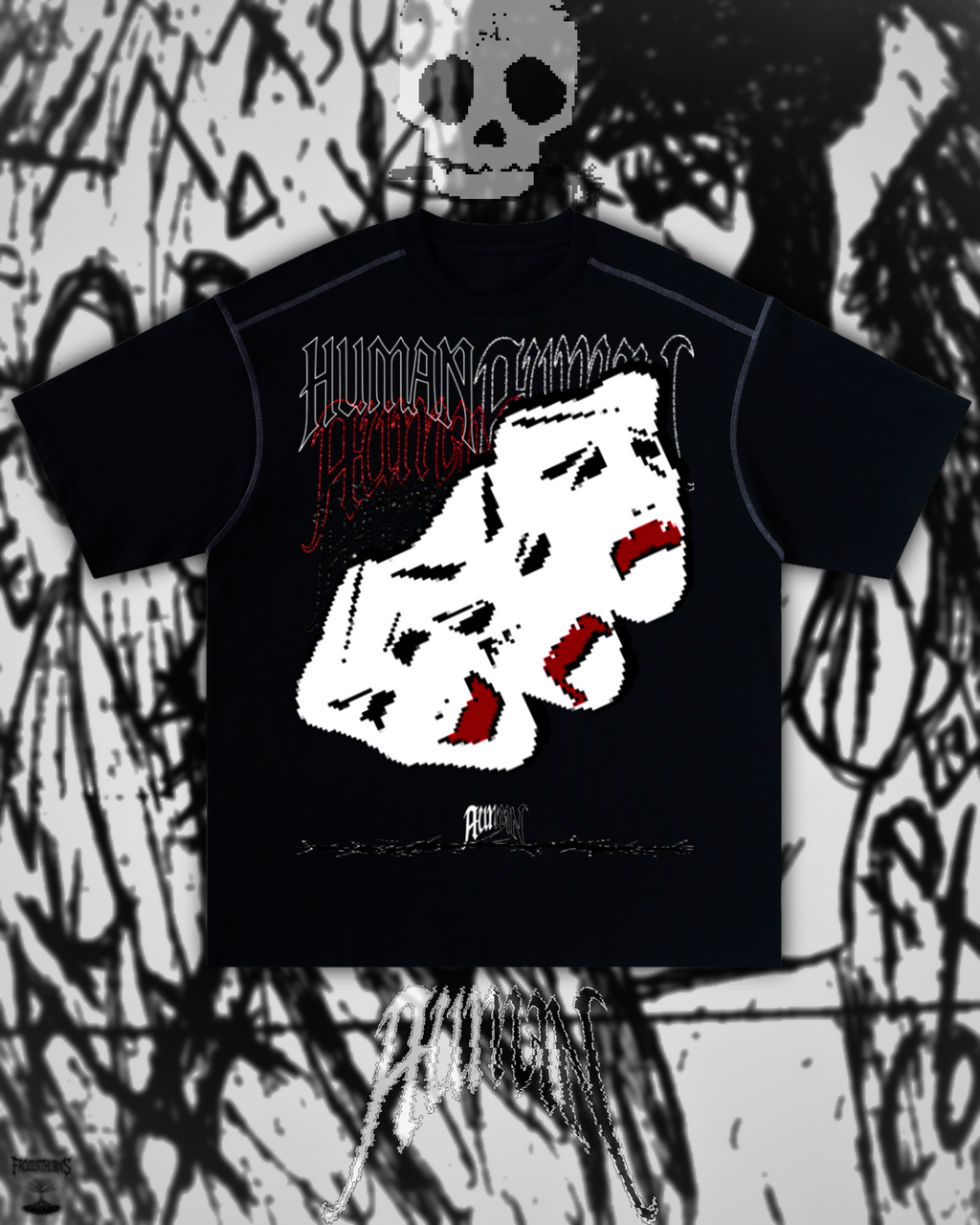 Oversized Contrast Tee - Human Emotion