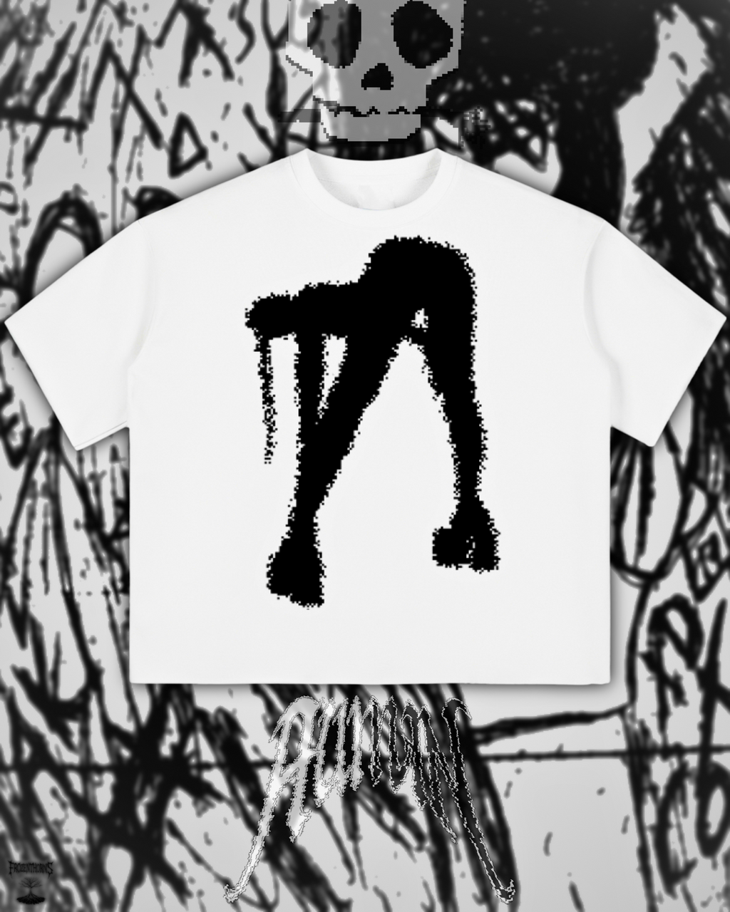 Boxy Raw-Edge Tee - Human Shape