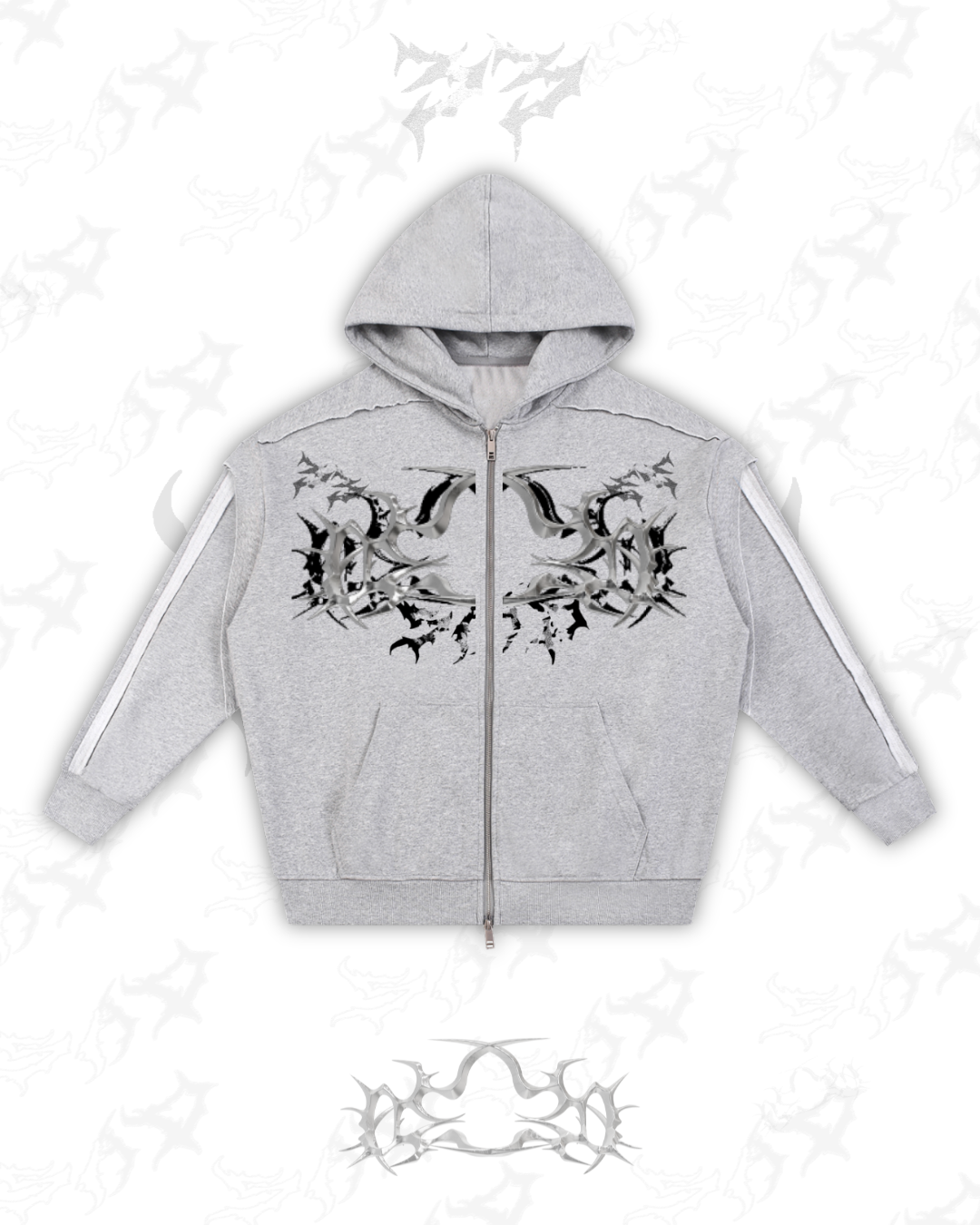 Contrast Zip Hoodie SAD