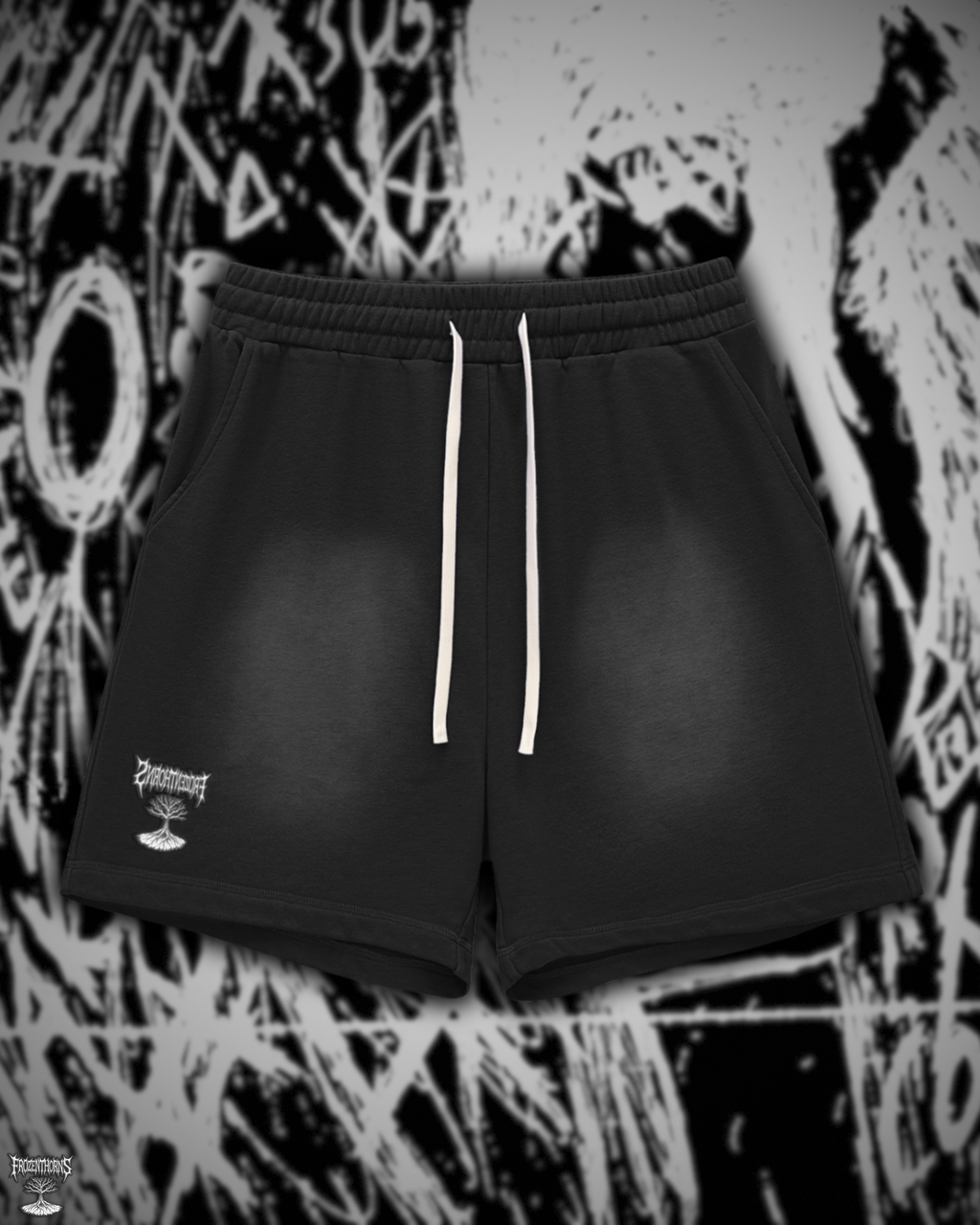 Raw Edge Cotton Shorts - FT Logo