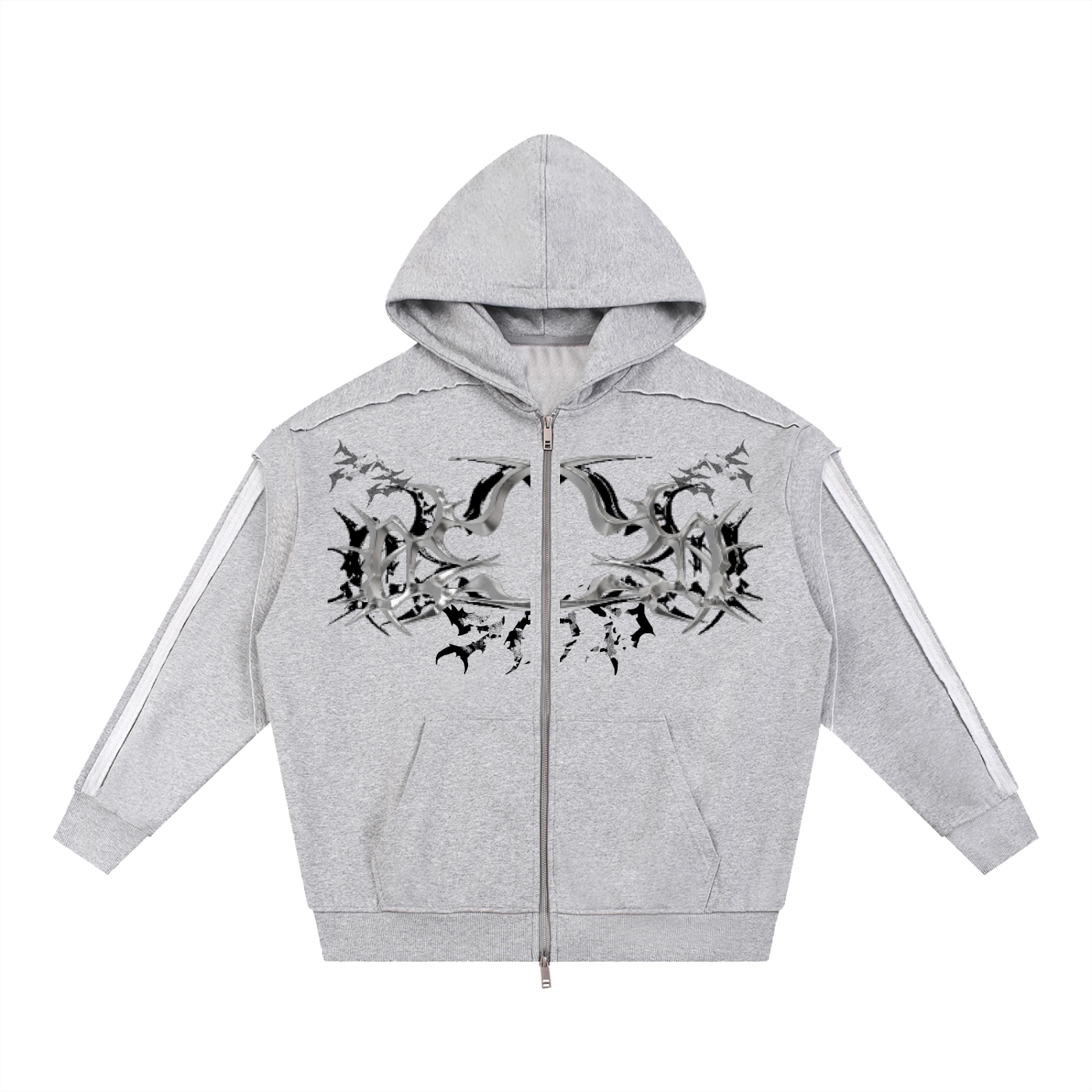 Contrast Zip Hoodie SAD