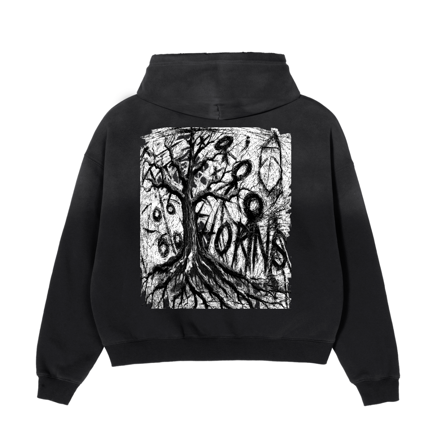 Frayed Sunfade Hoodie - Letter
