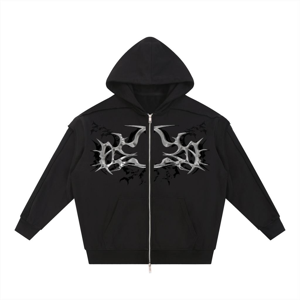 Contrast Zip Hoodie SAD