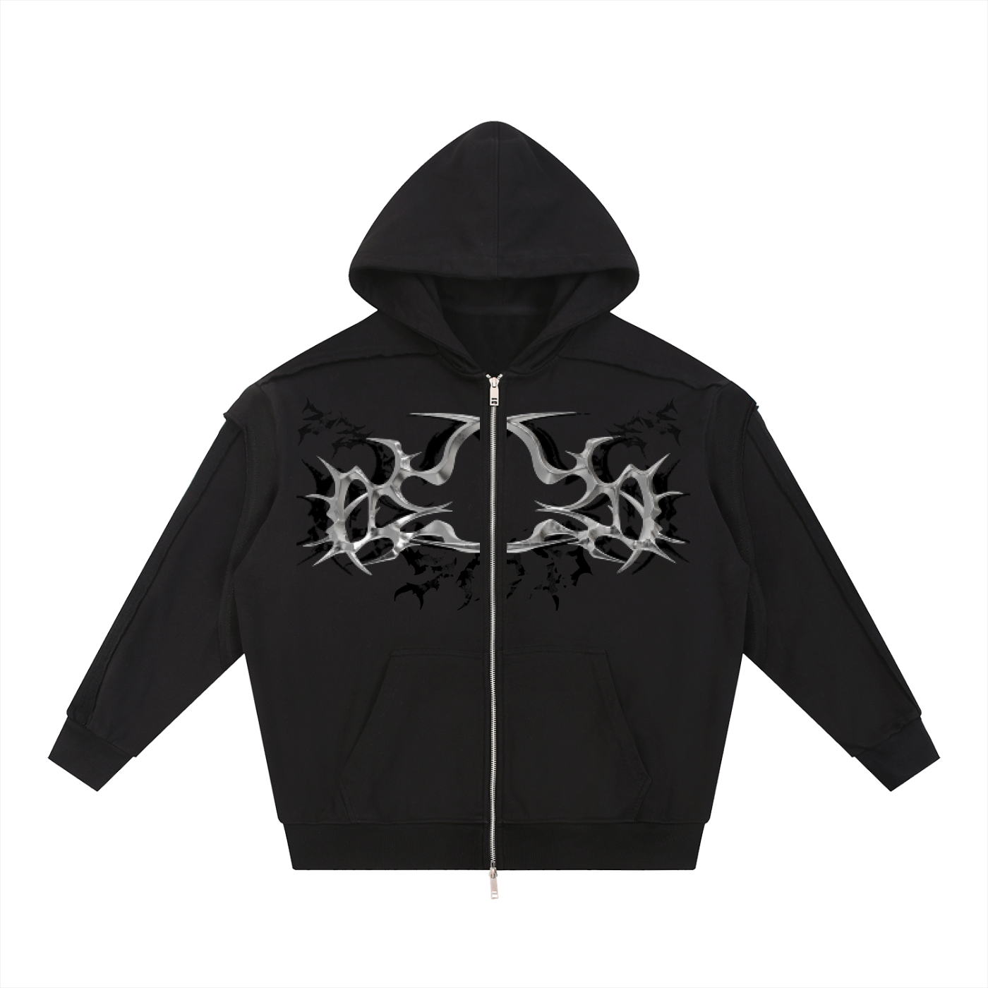 Contrast Zip Hoodie SAD