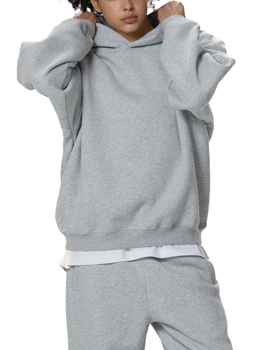 Fleeced Boxy Hoodie - Shadow Kitten