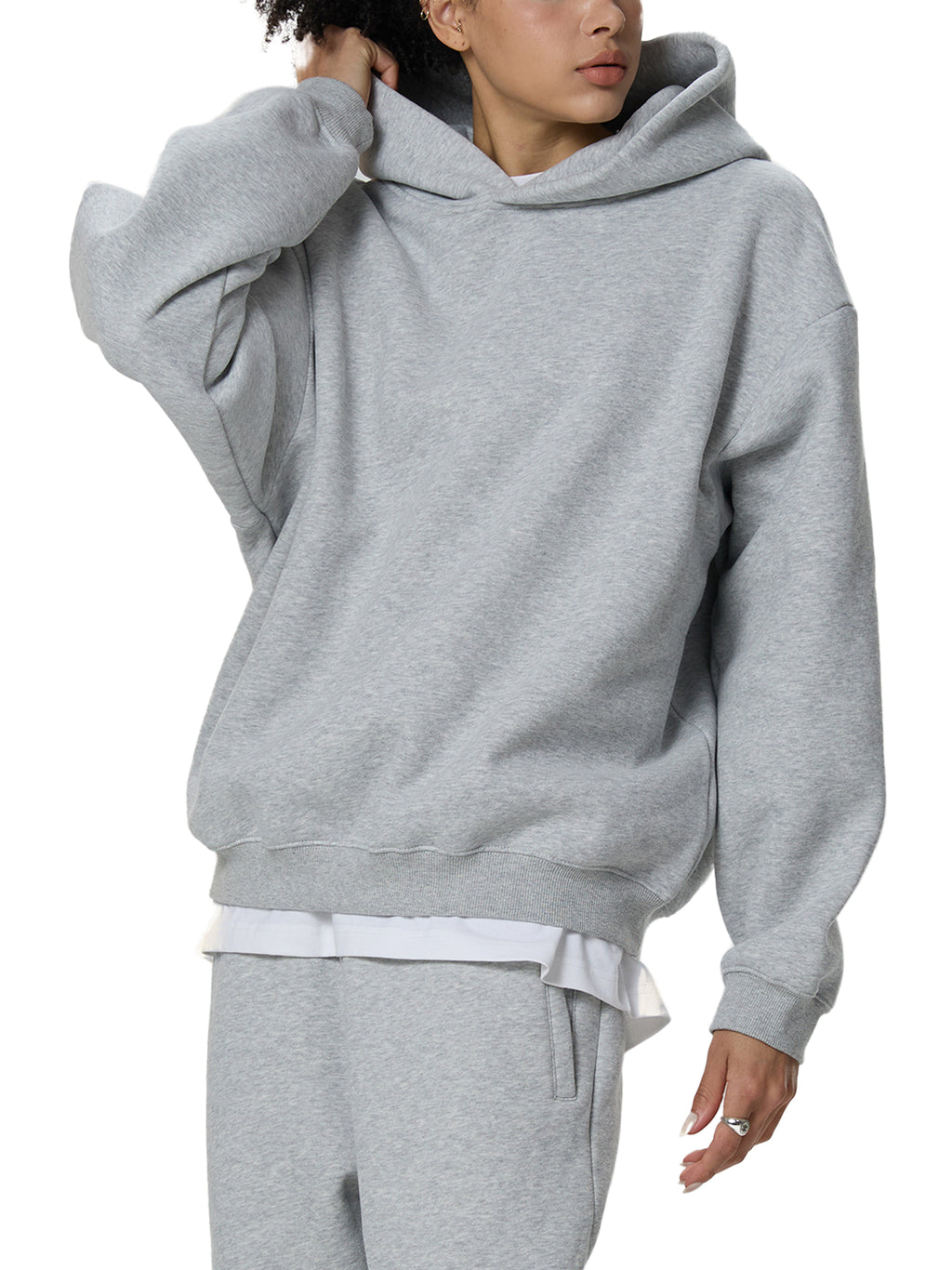 Fleeced Boxy Hoodie - Shadow Kitten