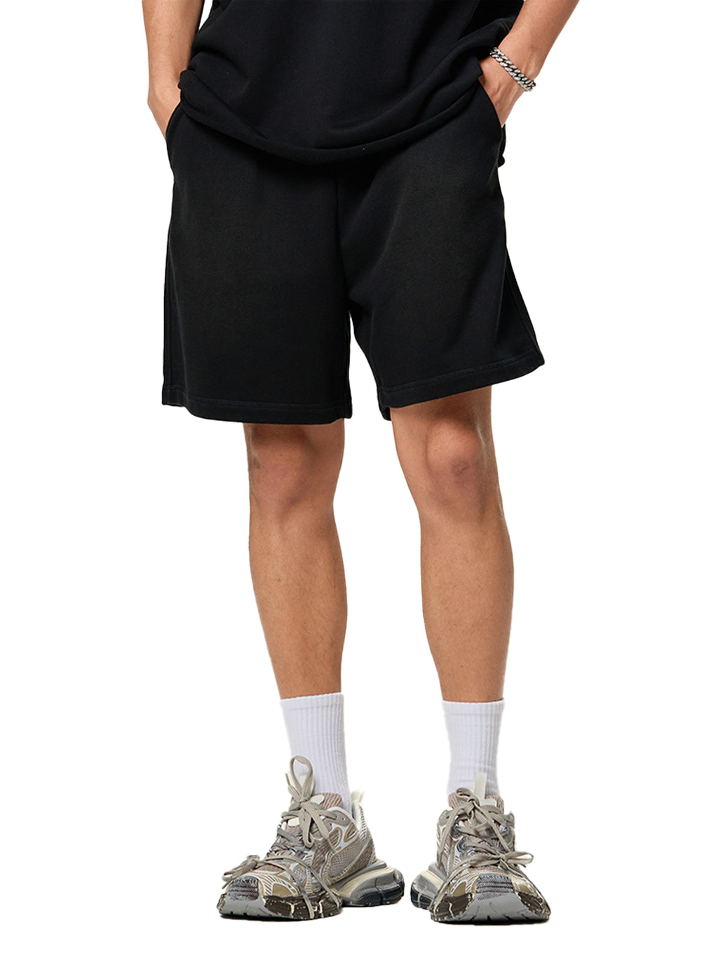 Raw Edge Cotton Shorts - FT Logo