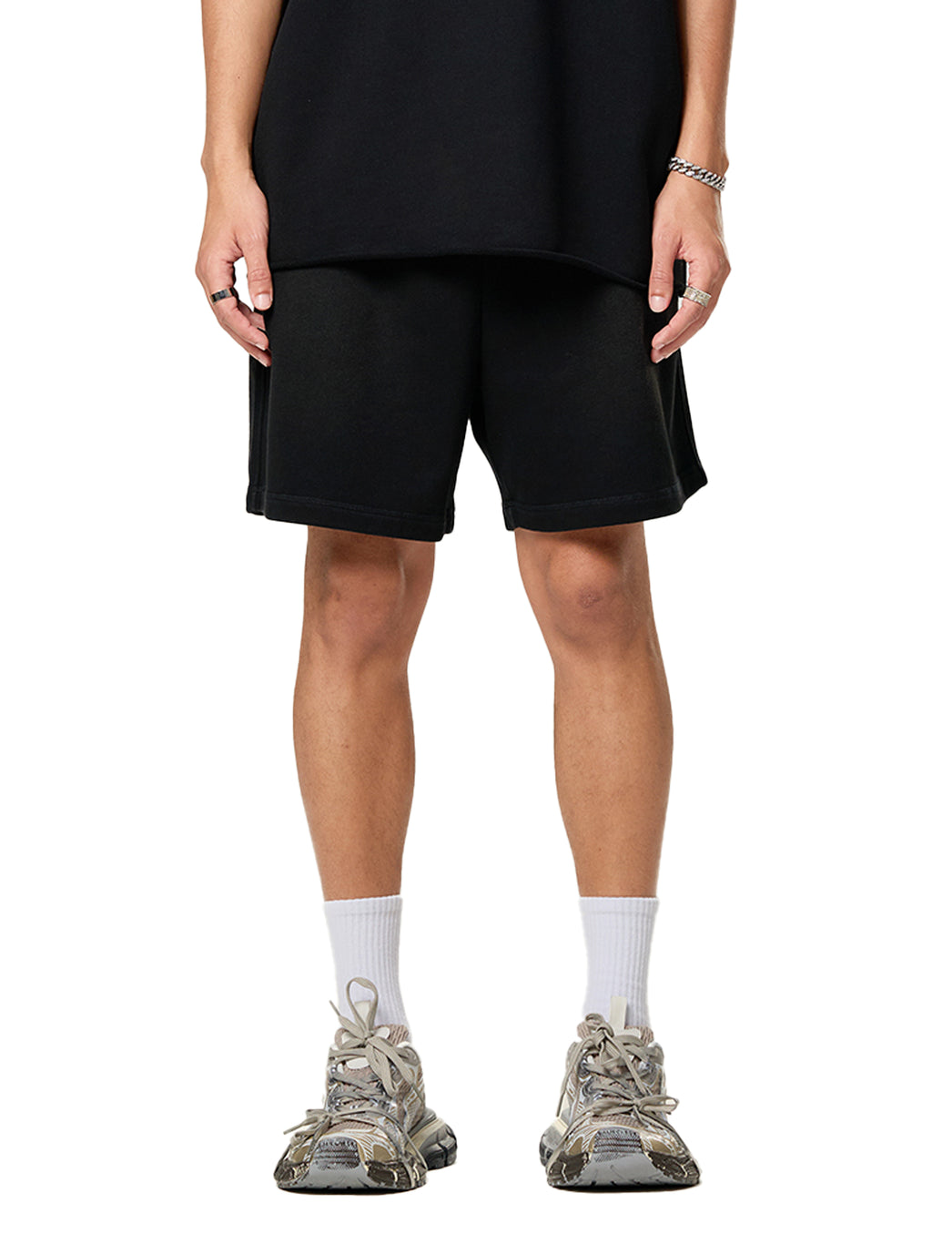 Raw Edge Cotton Shorts - FT Logo