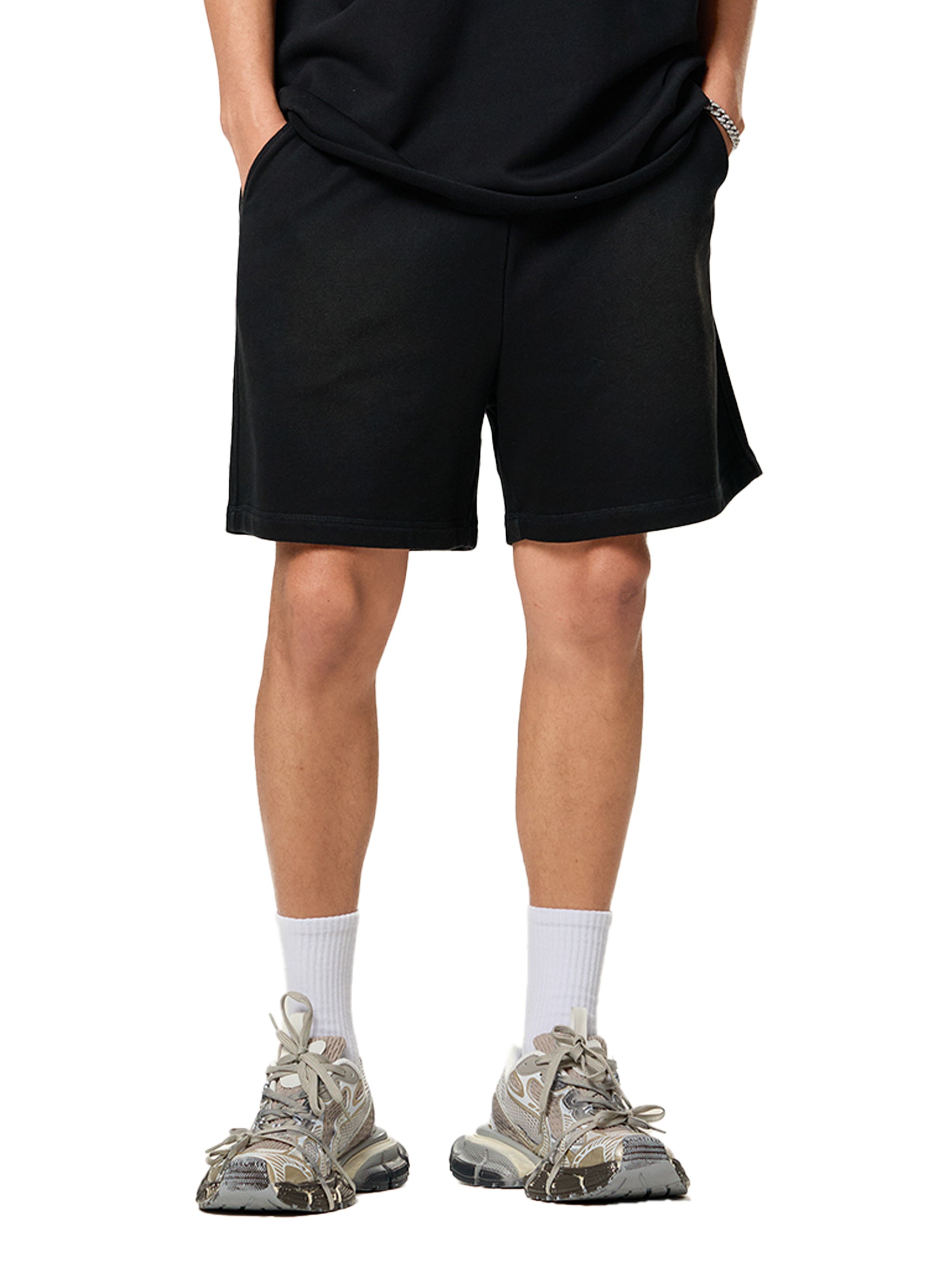 Raw Edge Cotton Shorts - FT Logo