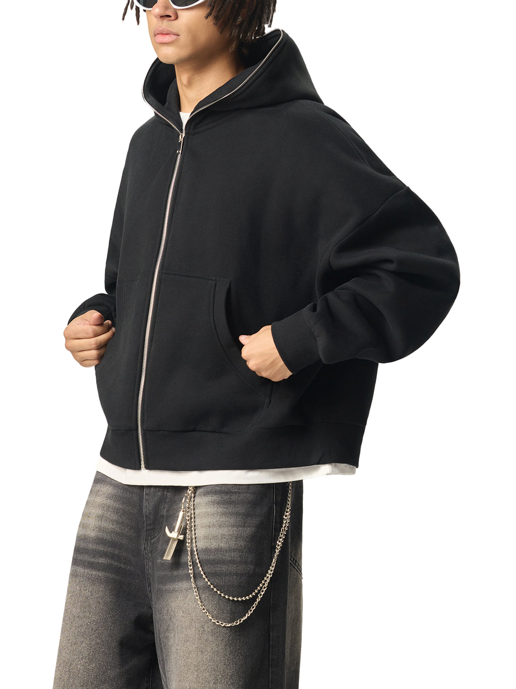 Full-Zip Boxy Hoodie - FrozenThorns