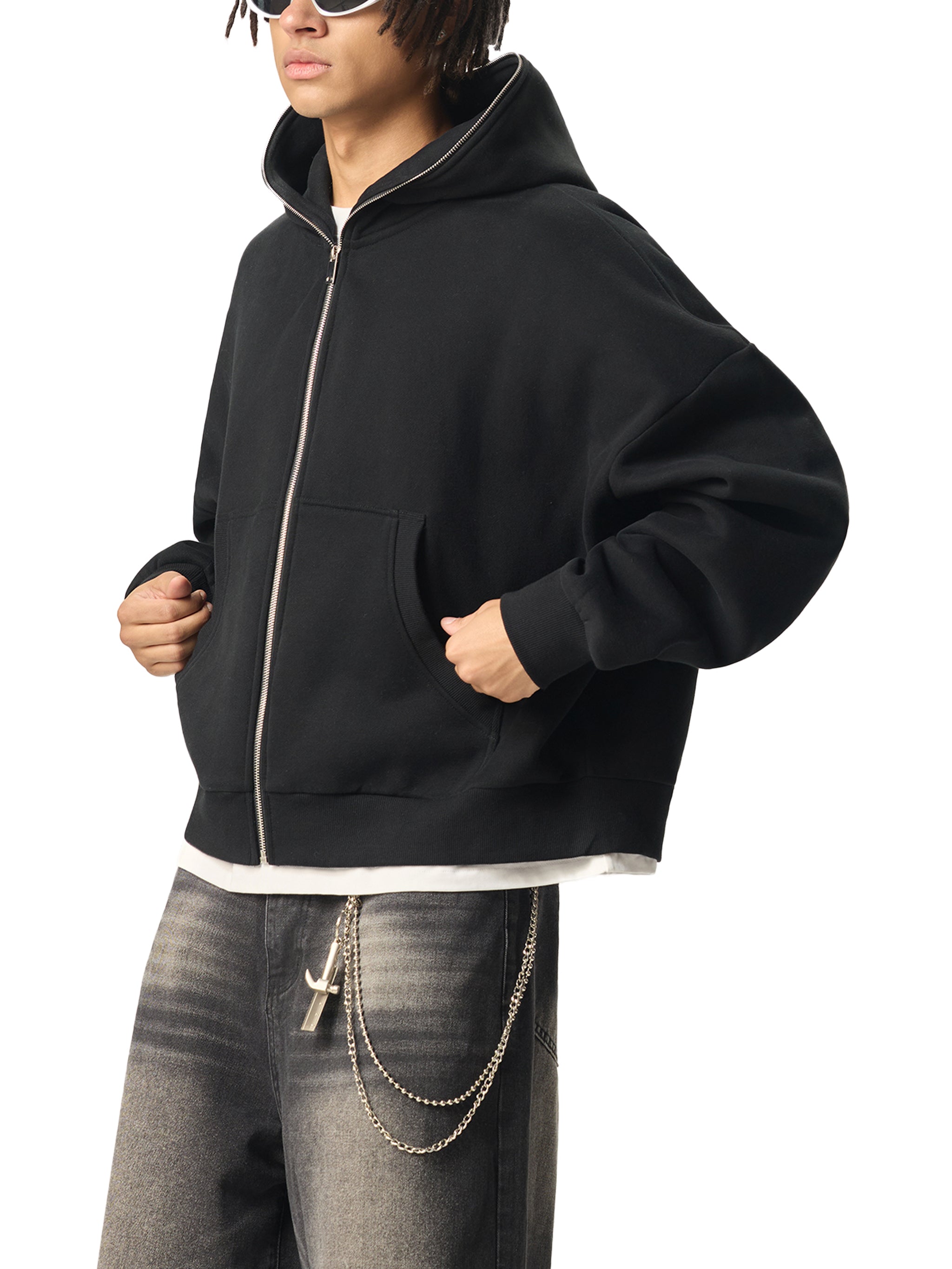 Full-Zip Boxy Hoodie - FrozenThorns