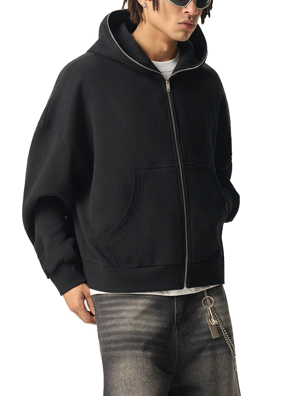 Full-Zip Boxy Hoodie - FrozenThorns