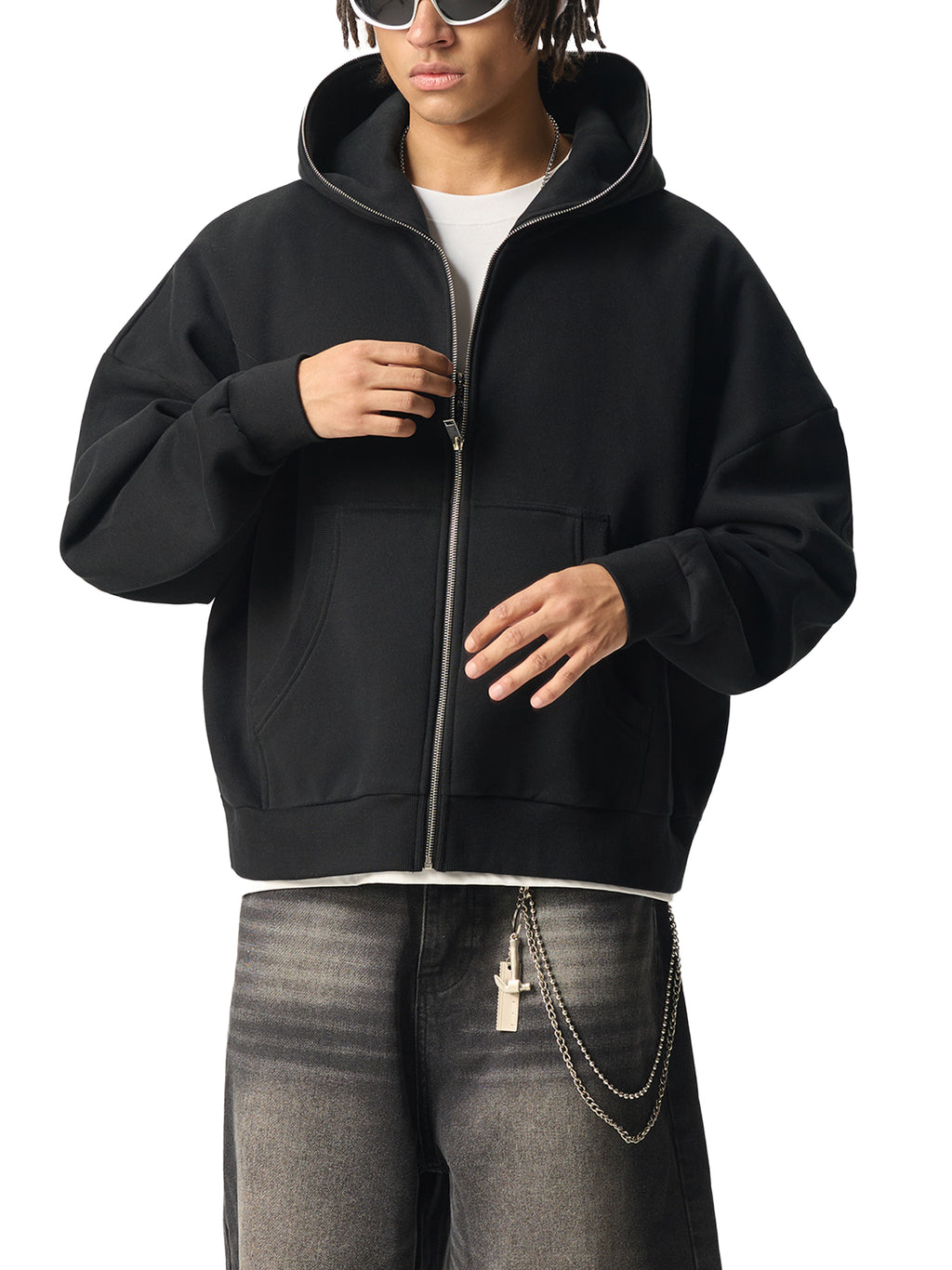 Full-Zip Boxy Hoodie - FrozenThorns