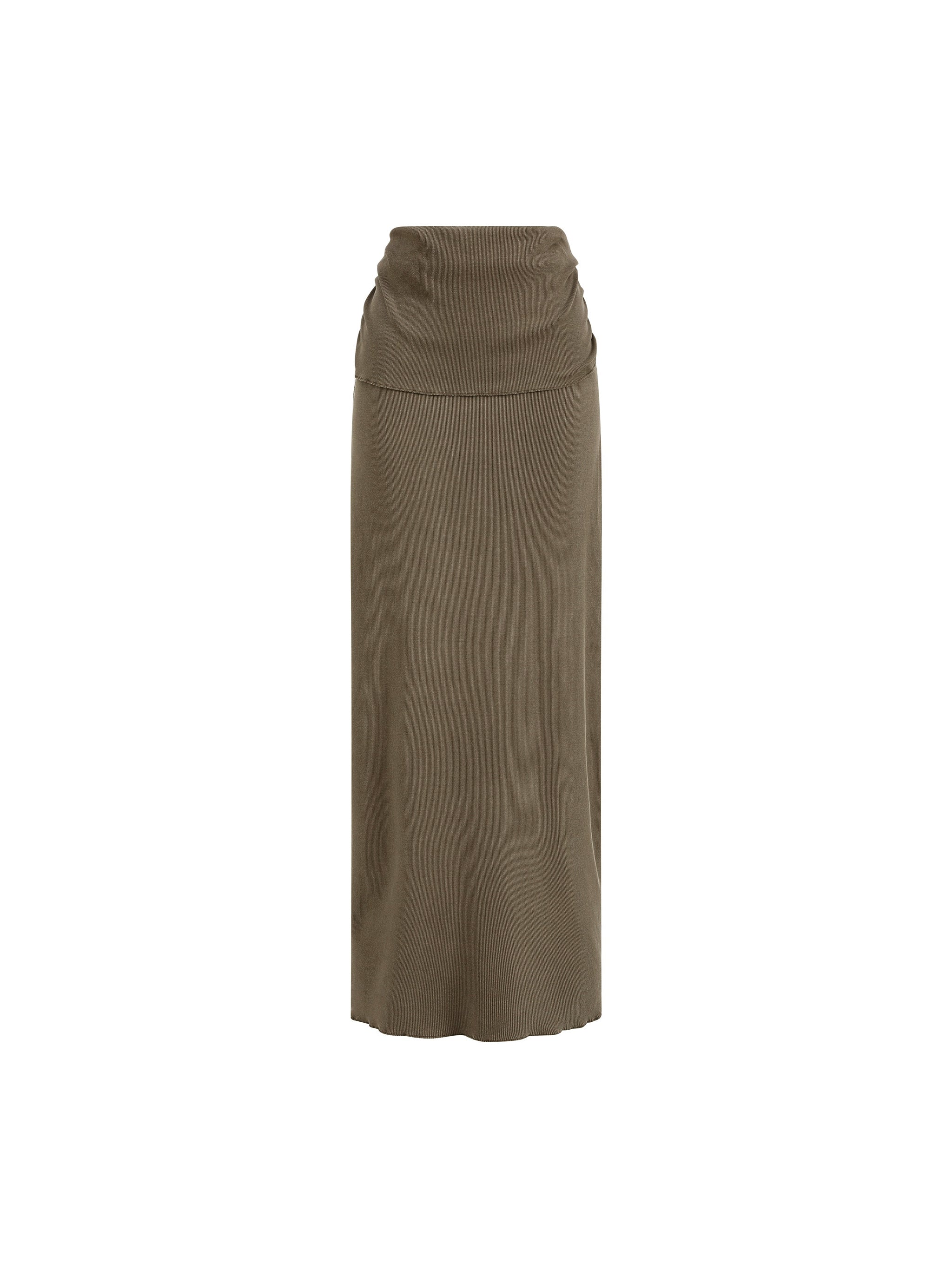 Washed Slim Maxi Skirt - Sand