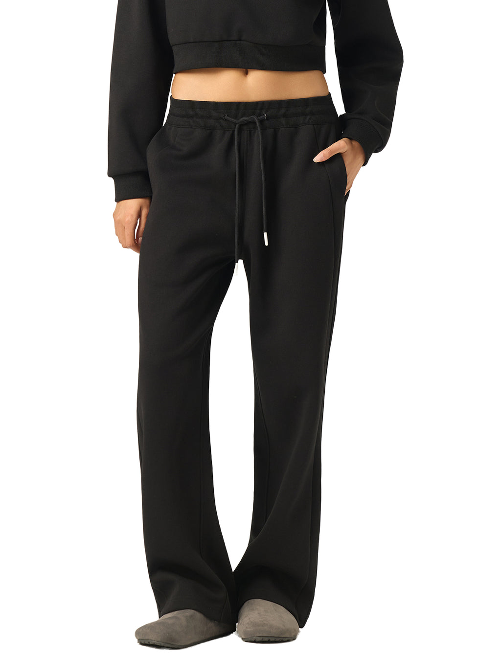 Drawstring Straight-Leg Sweatpants
