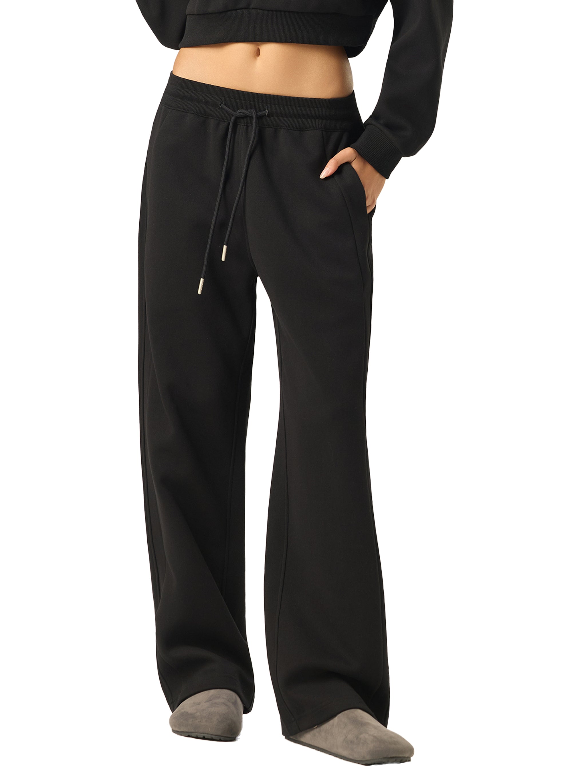 Drawstring Straight-Leg Sweatpants