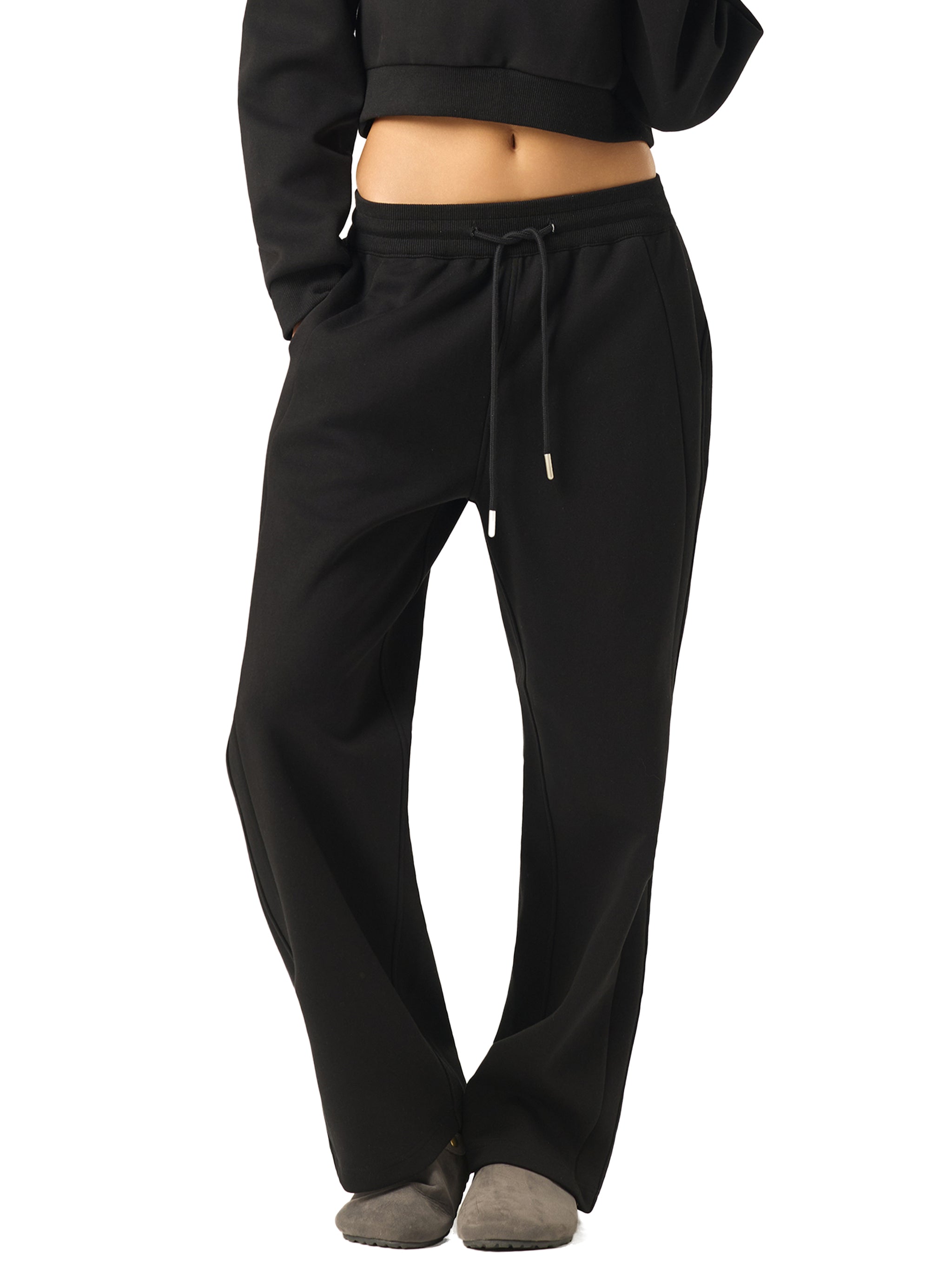 Drawstring Straight-Leg Sweatpants