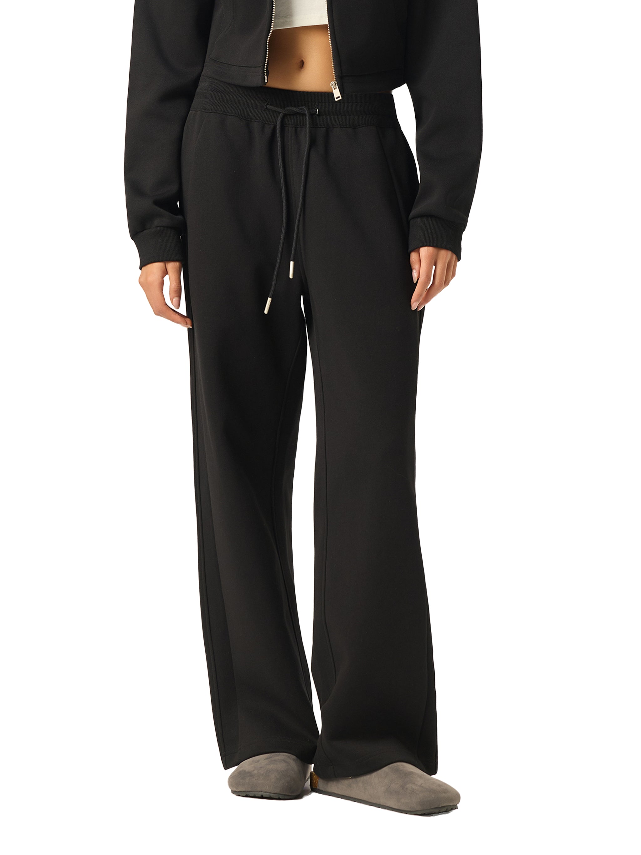 Drawstring Straight-Leg Sweatpants