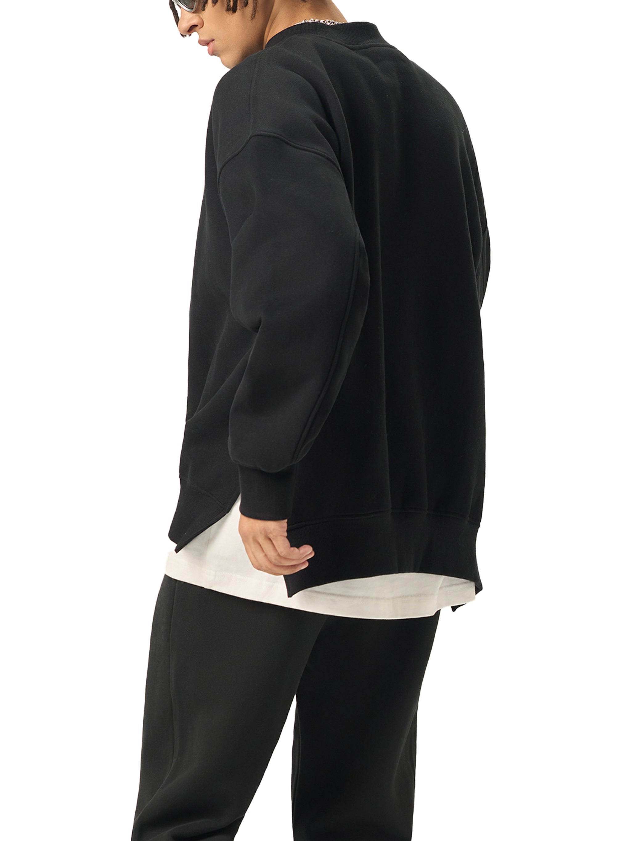 Fleece Side-Slit Sweatshirt - Echo Human
